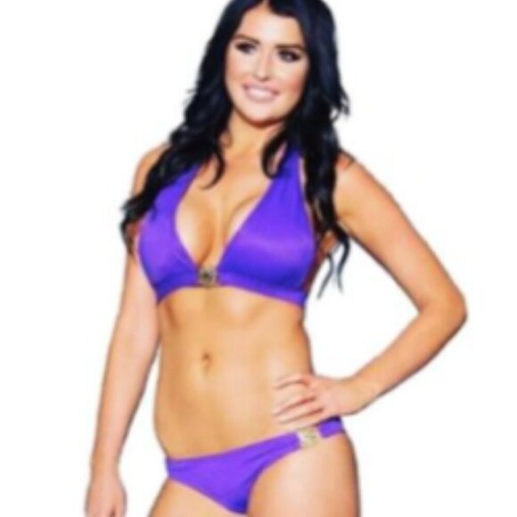 NWT  Halter Purple Triangle Top 14KT Gold - Picture 6 of 11